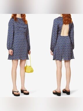 RHODE Bonnie Long Sleeve Dress (in Floral Mosaic)